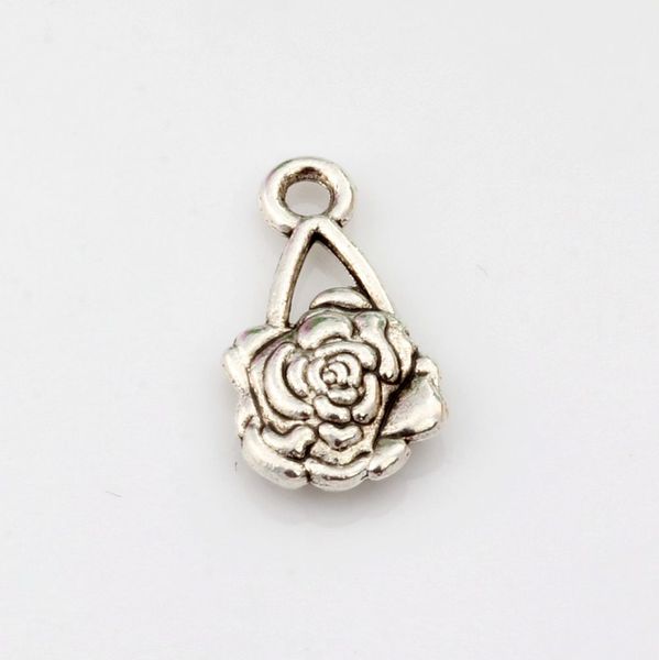 

300pcs antique silver alloy flower charms 16.5 mm x10mm diy jewelry, Bronze;silver