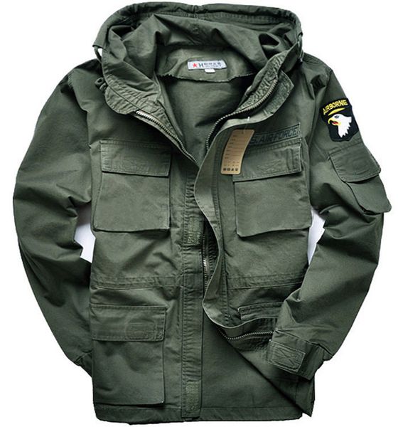 

m65 military style jackets for men pilot coat usa army 101 air force bomber outdoor jacket, Black;brown