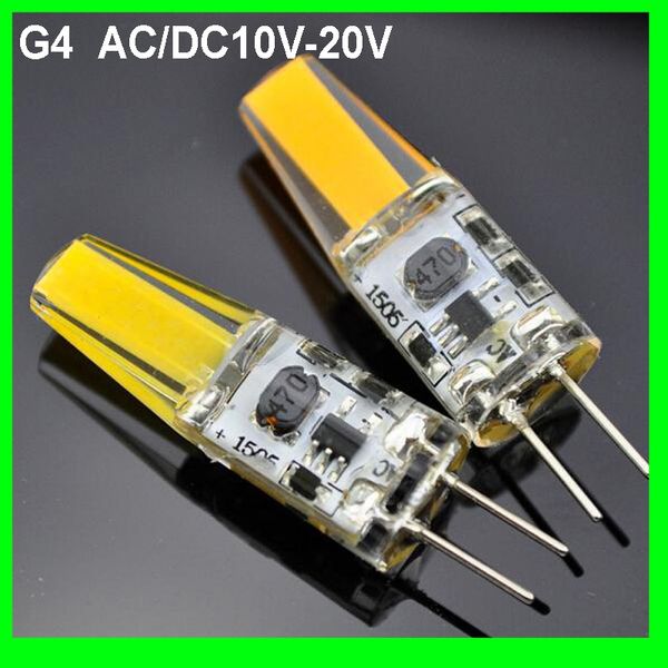 Новый G4 LED 12V AC / DC COB свет 2W 3W высокого качества СИД G4 COB Лампа Люстра лампы Заменить галогенные свет