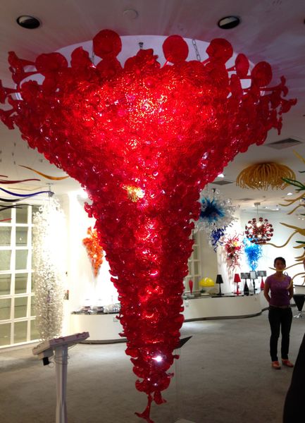 

100% mouth blown borosilicatependant lamps murano glass dale chihuly art big red flower design charm pendant