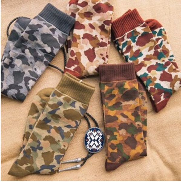 

new retro long men/women military army green camouflage outdoors hunting cotton socks street skateboard sport fashion socks, Black
