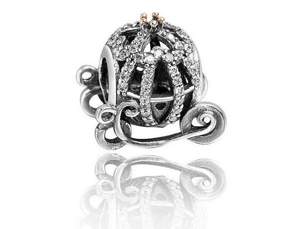 

925 sterling silver jewelry cinderella pumpkin car women diy charms bead fits for european style bracelet bangles jz, Bronze;silver