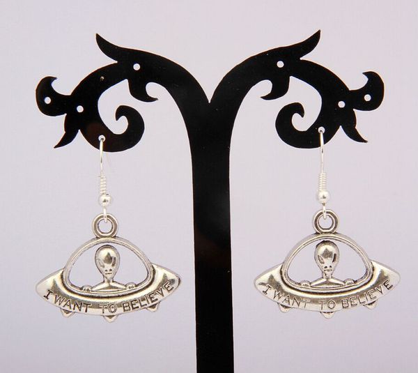 

2018 новый горячий продавать древний серебряный внеземной нло очарование кулон серьги аксессуары diy женщин ювелирные изделия праздничные по, Golden