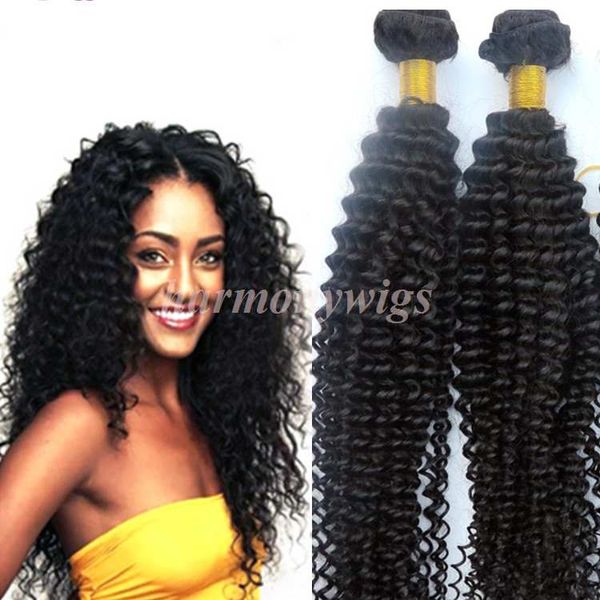 Mink Extensões de Cabelo Virgem Feixes de Cabelo Brasileiro Kinky Curly Wefts Não Transformados Peruano Malaio Indiano Cabelo Mongol Tece Atacadistas