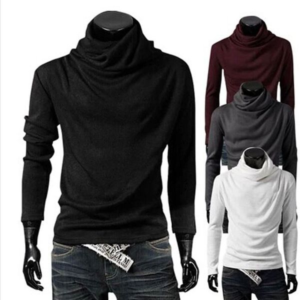 

heaps new fashion men's long collar gift men's polos clothing t-shirts sleeve nice wbcok, Black