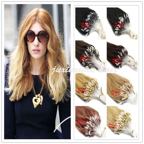 

wholesale- 14" - 24" 1g/s 150g/lot 150s/lot micro loop hair extensions 1# 1b# 2# 4# 6# 27# 99j# 27# 613# dhl shpping, Black