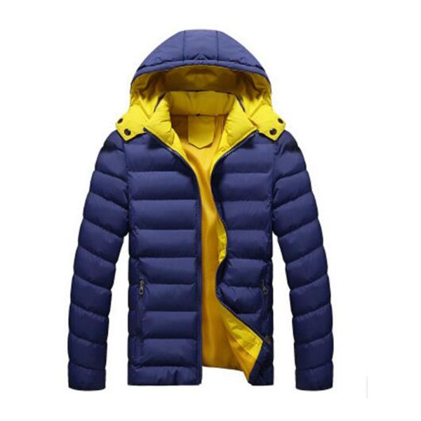 

men fashion 2018 long sleeved lightweight padded hooded puffer jacket down coat, Black