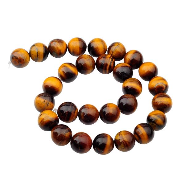 

natural gemstone tiger eye 14mm round beads for diy making charm jewelry necklace bracelet loose 28pcs stone beads for wholesales, Crystal