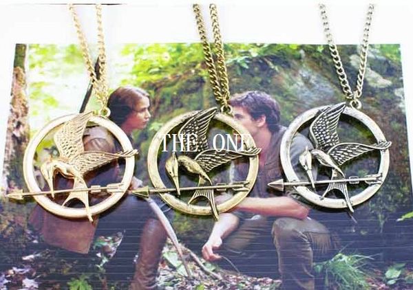 

the hunger games bird necklace hunger games mockingjay and arrow pendant necklace the hunger games necklace metal katniss necklace in stock, Silver