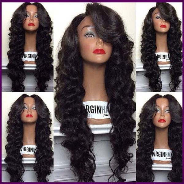 Middle Part Body Wave Human Hair Lace Wig Peruvian Virgin Hair Lace