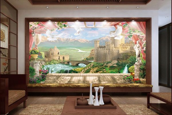 

3d stereoscopic romantic and warm wallpaper for wall wall papermural