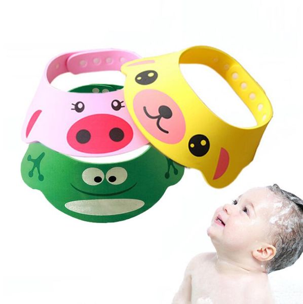 

adjustable baby hat for bathing children in the barhub shampoo cap animal baby shower cap bathing visor baby care