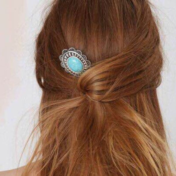 2019 Stylish Retro Vintage Women Lady Blue Turquoise Bead Tibet