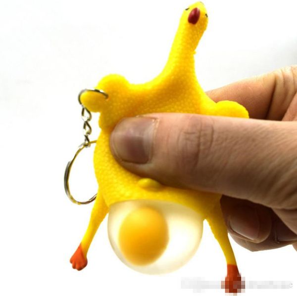 

wholesale creative toys hen lay eggs animal vent toy fun antistress extruding raised eyes keychain squeezing vinyl toys