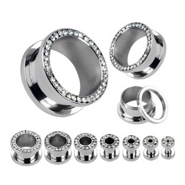 

Mix 4 16mm 80pc lot clear cry tal ear gauge fle h tunnel plug helix piercing body jewelry pir ing