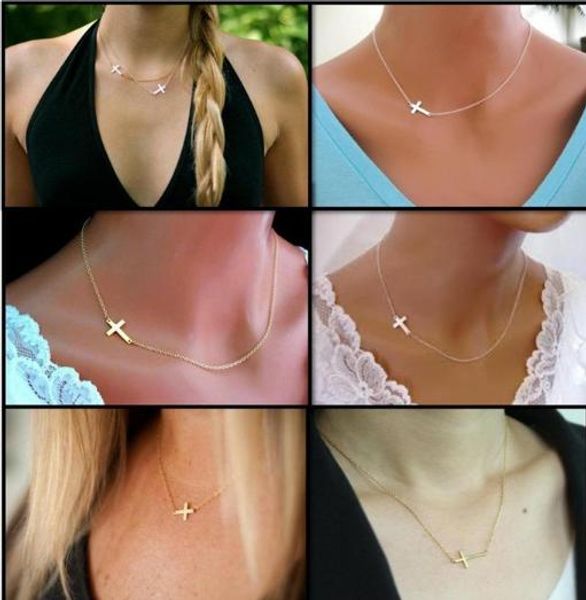 

dogeared necklace with cross pendant;noble and delicate for women, no fade, and, Silver