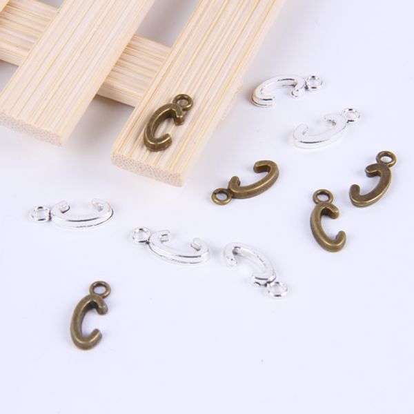 

2015new fashion antique silver/copper plated metal alloy selling a-z alphabet letter c charms floating 1000pcs/lot #03x, Bronze;silver