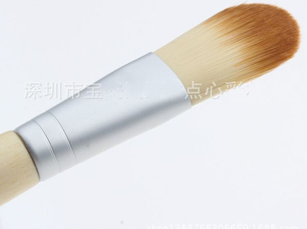 

wholesale-10pcs wood color brush single cosmetic wood handle mask blush foundation brush