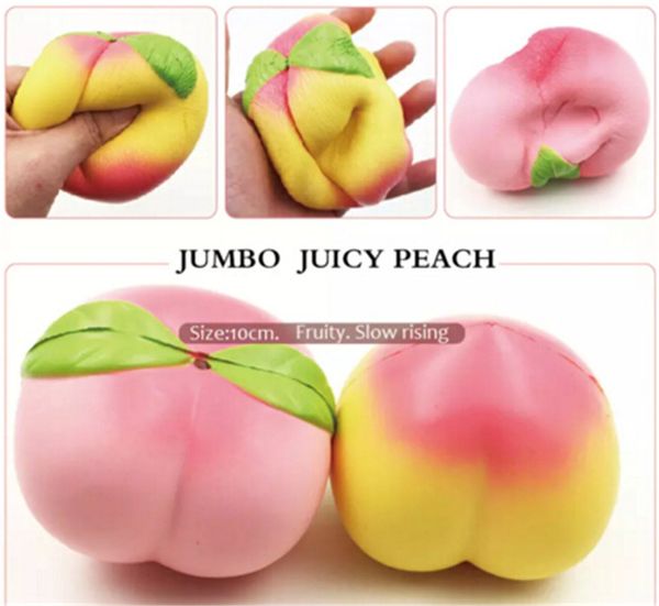 

10cm jumbo kawaii squishy slow rising peach pendant phone straps charms queeze kid toys cute squishies bread