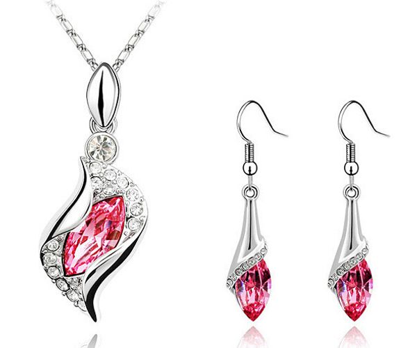 

Мода Horse Eye Хрустальные Серьги Ожерелье Комплект Ювелирных Изделий Серьги Оптом 18