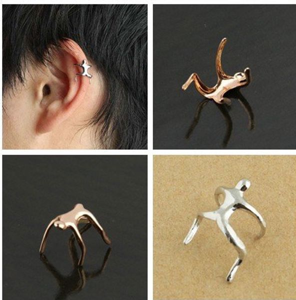 

2015 Hot Silver & Gold Climbing Man Naked Climber Ear Cuff Helix Cartilage Earring