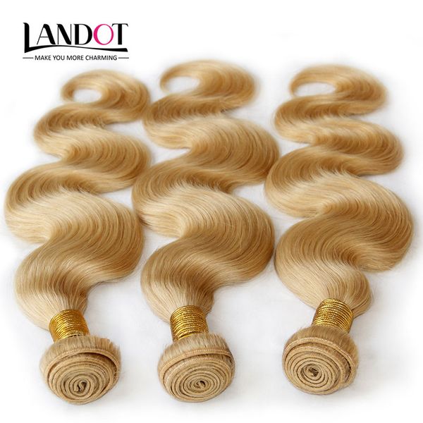 Cor 613 # Bleach Blonde Eurasian Body Wave Cabelo Virgem Eurasian Hair Weave Bundles SOFT THICK Free Emaranhado Extensões de Cabelo Tinturáveis