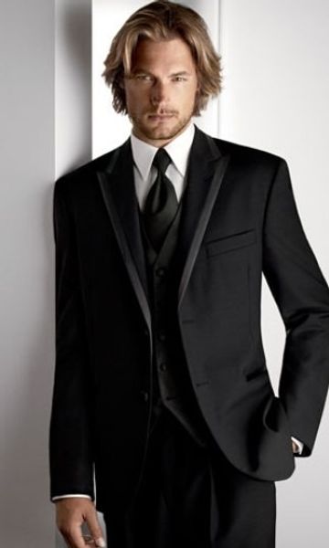 

custom made new style groom tuxedos peak lapel men's suit black groomsman/bridegroom wedding/prom suits (jacket+pants+tie+vest) a342q, Black;gray