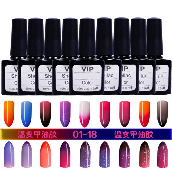 Großhandel - 36 Farben zur Auswahl! UVLED Soak Off Nagel-Gel-Nagellack, Temperaturwechsel, Farben, 10 ml, Nagel-Gel-Lack#HT-TC36