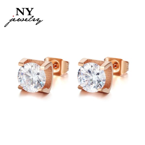 

Симпатичные розовое золото серьги для женщин AAA + CZ искусственный алмаз очаровани