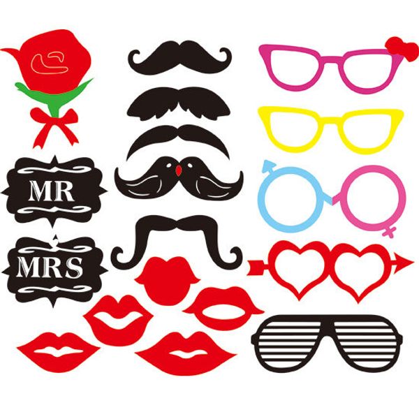 

Rose Beard Glasses Wedding Photo Props Booth DIY Christmas Party Decoration Props Booth Wedding Gift Favors SD816