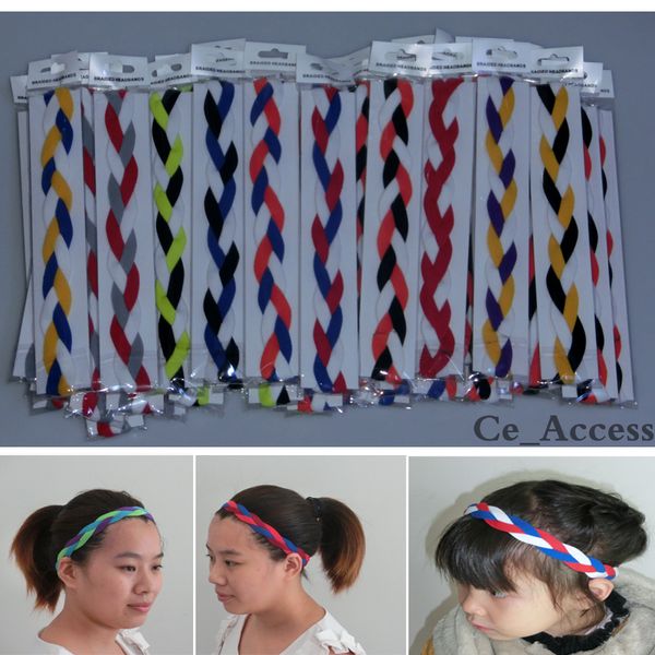 

sports braided elastic headbands for girls softball, Silver