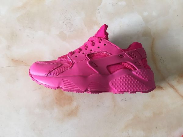 black and hot pink huaraches