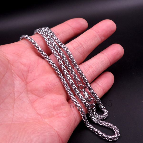 

36inch braided chain s.steel necklace fashion men's jewelry charm ship free, Silver