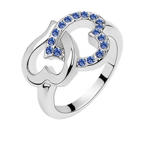 

кристалл кольцо любовника свадебный кластер кольца высокое качество очарование ювелирные изделия свадебный орнамент кольцо подарок, Golden;silver