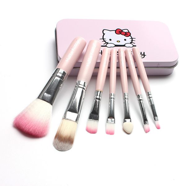 

7pcs/kits hellokitty makeup brushes professional set mak eup brush tools foundation brush for face beauty essentials