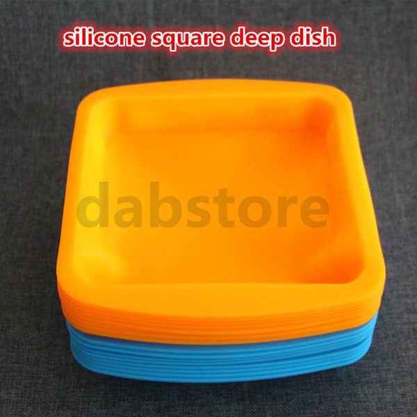 

boxes 8*8inch silicone mats wax jars slick pads nonstick shatter proof dabber tools dab bho butane oil vacuum chamber degassing dishes