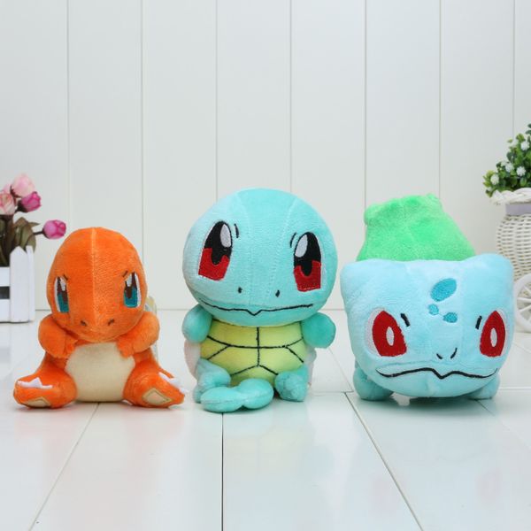 

Новые 3шт Коллекционная Bulbasaur Charmander Squirtle плюша рис куклы