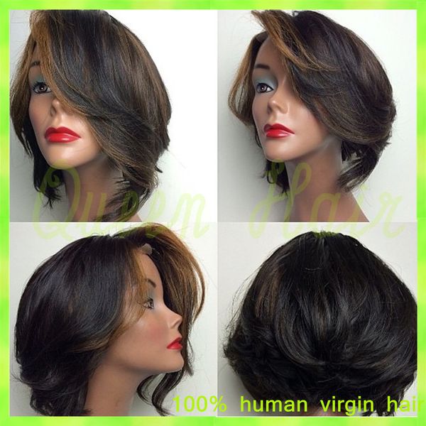 Brazilian Short Hair Wigs Straight Human Hair Dark Brown Best