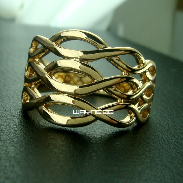 

размер 8 ювелирные изделия женщины 18k золото заполненные кольцо подарок r218, Silver