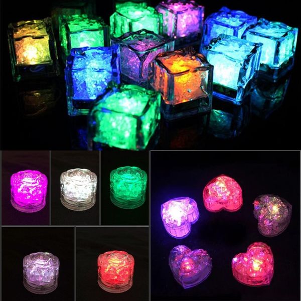 

3 stlye aoto colors mini romantic luminous cube led artificial ice cube flash led light wedding christmas decoration party