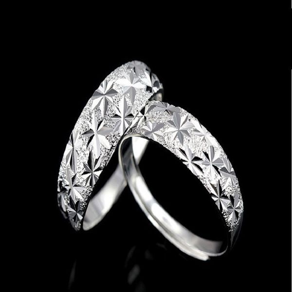 

rings simple couple cross overlap star strip pair rings new lover gift sterling silver jewelry