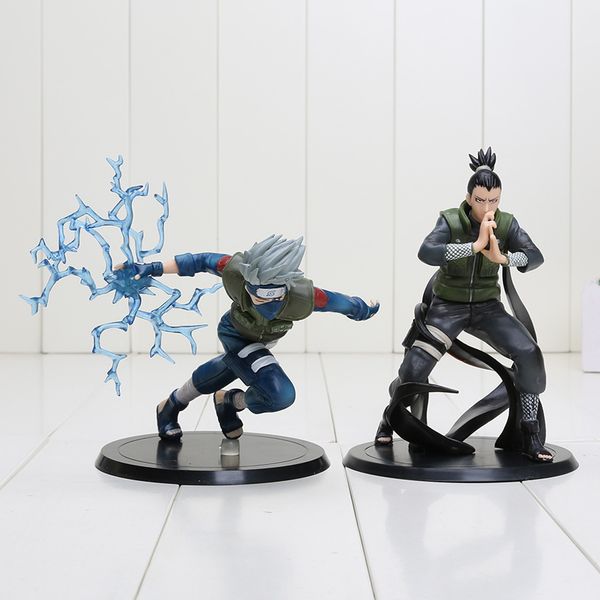 2 Pcs//Set Naruto Shikamaru Nara Kakashi Hatake PVC Action Figure Model Toy