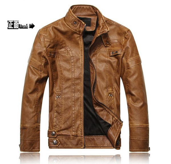 

бесплатная доставка 2015 весна новая мода мужчины натуральная кожа куртка кожаная
