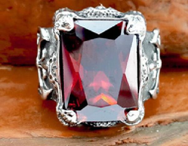 

fine fashion personality ruby ring , ring width domineering men silver ring finger, Slivery;golden