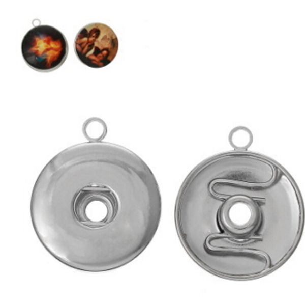 

popular round shape 22x19mm noosa rhodium plated snap button pendant diy fit for 18mm snap button charm jelwery accessories ing, Bronze;silver