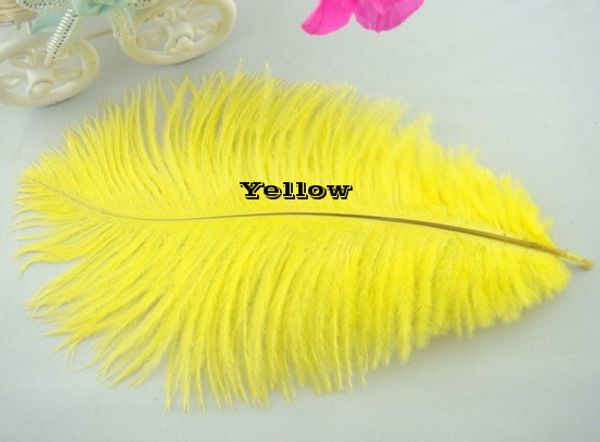 Acheter En Gros 8 10 Pouces Plume D Autruche Jaune Pour Centre De