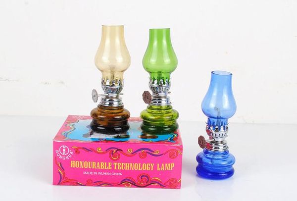 Großhandel kostenloser Versand neue Glas-Alkohollampe, Shisha-/Bong-Zubehör, 10 cm hoch, Farbe zufällige Lieferung