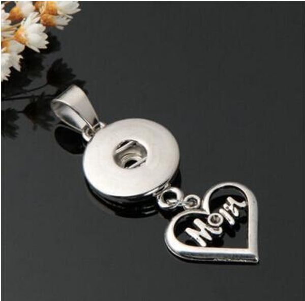 

new heart shape mom 18mm noosa pendant DIY Noosa snap Button Pendant snap button noosa pendant Personalized fashion jewelry accessories