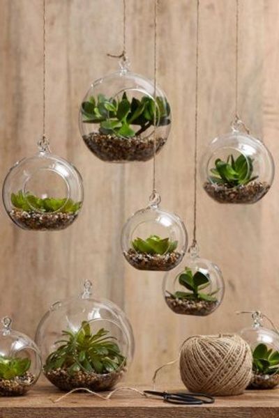 

6pcs/lot Hanging Air Plant Moss Terrariums,Succulent Garden Decor/Glass Ball Tealight Holders - Wedding or Home Decor candlestick