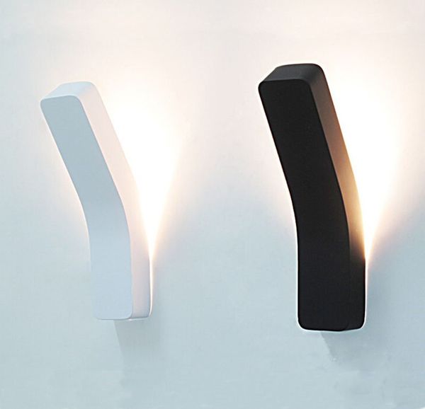 

3w warm white led wall lamps strip shape curved wall light for bedside 85-260v